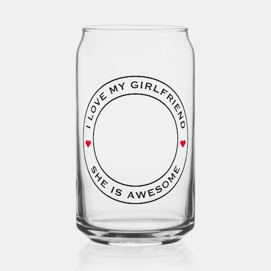 Ich Liebe mein Phantastisches Foto Girlfriend Text Dosenglas (Vorderseite)