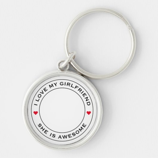Ich Liebe mein Phantastisches Foto Girlfriend Text Schlüsselanhänger (Vorne)
