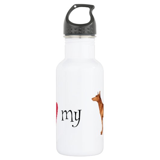 Ich Liebe mein Pharaoh Hound Trinkflasche (Vorderseite)