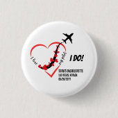 Ich Liebe mein Pilot, Flugzeugherz, Junggeselinnen Button (Vorderseite)