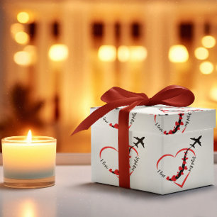 Ich Liebe mein Pilot, Herz, Flugzeug, Geburtstag Geschenkpapier