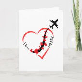Ich liebe Mein Pilot Herz & Flugzeug Romantisch Ei Karte (Vorderseite)