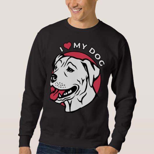 Ich Liebe mein Pitbull Hund Sweatshirt (Vorderseite)