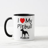 Ich Liebe mein Pitbull Hund Tasse (Links)