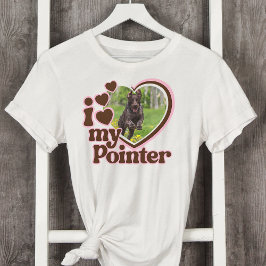 Ich Liebe mein pointer Custom Pink Heart Foto T-Shirt