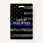 Ich Liebe mein Polizeibeamter Thin Blue Line gestö Ausweis (Rückseite)