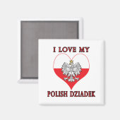 Ich Liebe mein Polnisch Dziadek Magnet (Vorderseite/Rückseite)