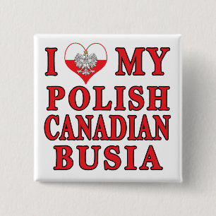 Ich Liebe mein polnisch kanadisches Busien Button