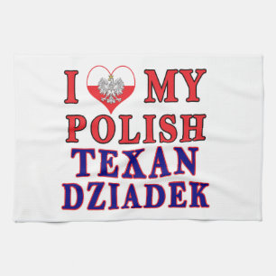 Ich Liebe mein Polnisch Texan Dziadek Geschirrtuch