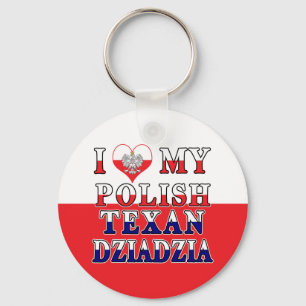 Ich Liebe mein Polnisch Texan Dziadzia Schlüsselanhänger