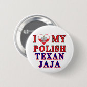 Ich Liebe Mein Polnisch Texan Jaja Button (Vorne & Hinten)