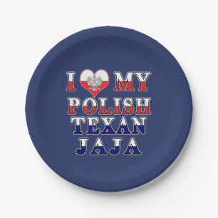 Ich Liebe Mein Polnisch Texan Jaja Pappteller