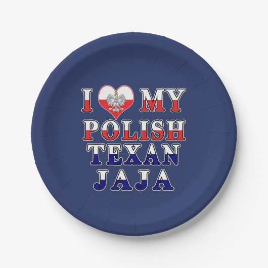 Ich Liebe Mein Polnisch Texan Jaja Pappteller (Vorderseite)