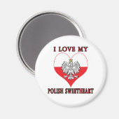 Ich Liebe mein polnischer Liebling Magnet (Vorderseite/Rückseite)