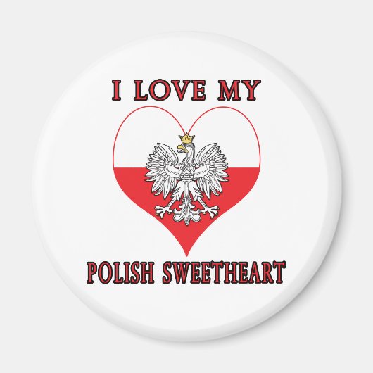 Ich Liebe mein polnischer Liebling Magnet (Vorne)