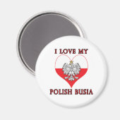 Ich Liebe mein polnisches Busia Magnet (Vorderseite/Rückseite)