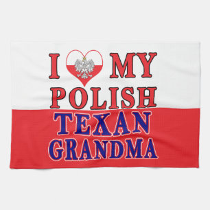 Ich Liebe mein polnisches texanisches Oma Geschirrtuch