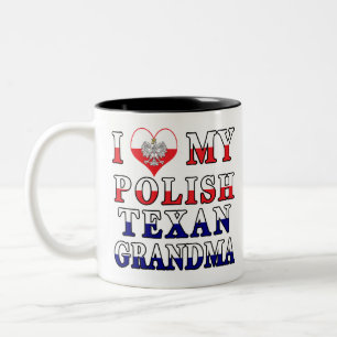 Ich Liebe mein polnisches texanisches Oma Zweifarbige Tasse
