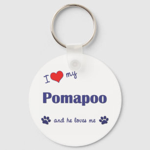 Ich Liebe mein Pomapoo (Männerhund) Schlüsselanhänger