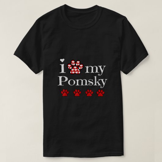 Ich Liebe mein Pomsky-Geschenk für Hunde über Weih T-Shirt (Design vorne)