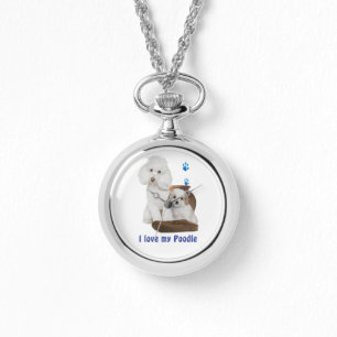 Ich Liebe mein Poodle Armbanduhr