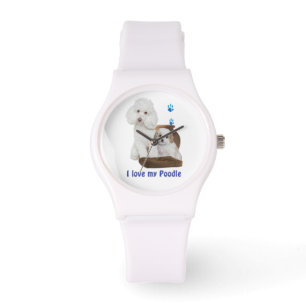 Ich Liebe mein Poodle Armbanduhr