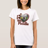 Ich Liebe mein Poodle Custom Pink Heart Foto T-Shirt (Vorderseite)