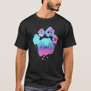 Ich Liebe mein Poodle Dog Thema Paw T-Shirt