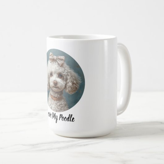 Ich Liebe mein Poodle Kaffeetasse (VorderseiteRechts)
