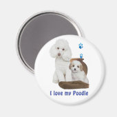 Ich Liebe mein Poodle Magnet (Vorderseite/Rückseite)