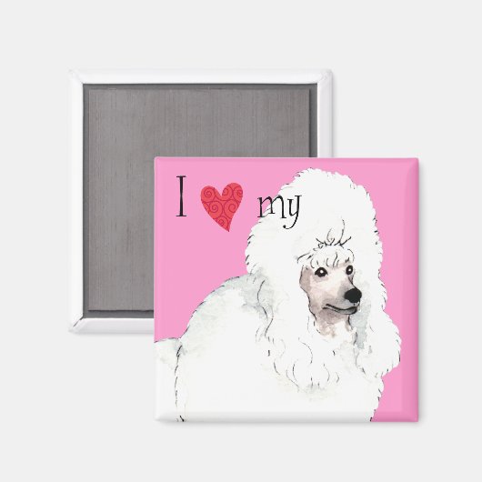 Ich Liebe mein Poodle Magnet (Vorderseite/Rückseite)