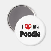 Ich Liebe mein Poodle Magnet (Vorderseite/Rückseite)