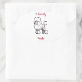 Ich Liebe mein Poodle Ovaler Aufkleber (Tasche)
