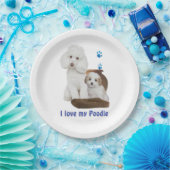 Ich Liebe mein Poodle Pappteller (Party)