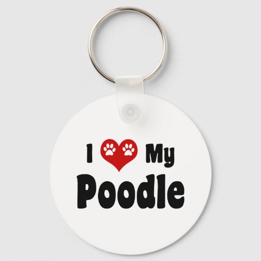 Ich Liebe mein Poodle Schlüsselanhänger (Vorderseite)