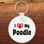 Ich Liebe mein Poodle Schlüsselanhänger (Vorderseite)