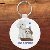 Ich Liebe mein Poodle Schlüsselanhänger (Vorderseite)