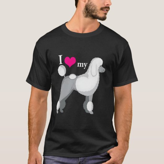 Ich Liebe mein Poodle T-Shirt (Vorderseite)