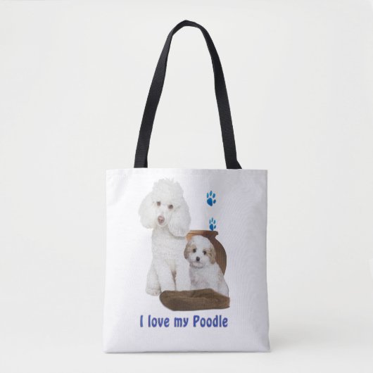 Ich Liebe mein Poodle Tasche (Vorderseite)