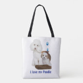 Ich Liebe mein Poodle Tasche (Rückseite)