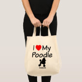 Ich Liebe mein Poodle Tragetasche (Vorderseite (Produkt))