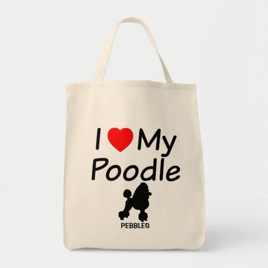 Ich Liebe mein Poodle Tragetasche (Vorne)