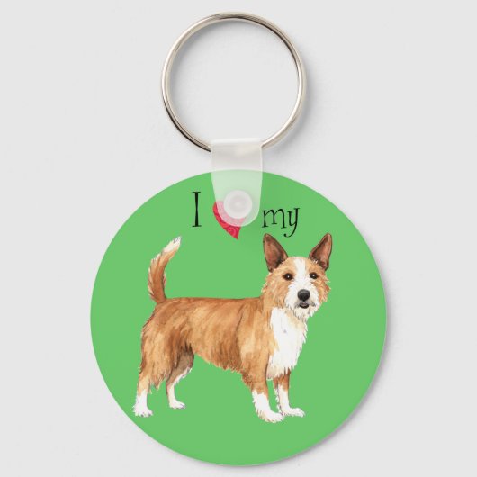 Ich Liebe mein Portugiesisch Podengo Pequeno Schlüsselanhänger (Vorderseite)