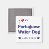 Ich Liebe mein portugiesischer Wasserhund (Männerh Magnet (Vorderseite/Rückseite)