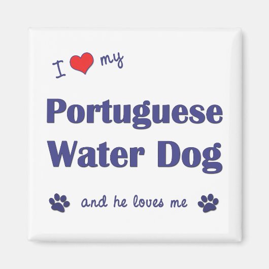 Ich Liebe mein portugiesischer Wasserhund (Männerh Magnet (Vorne)