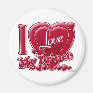 Ich Liebe mein Prinz rot - Herz Magnet