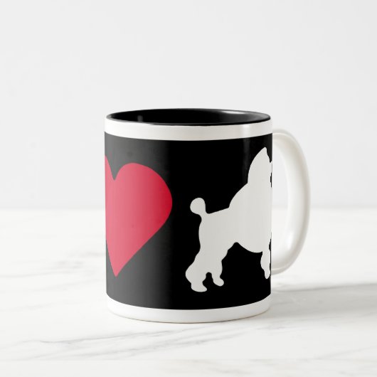 "Ich Liebe mein Pudel " Zweifarbige Tasse (VorderseiteRechts)