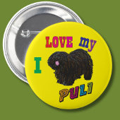 Ich Liebe mein Puli Hund Button Abzeichen
