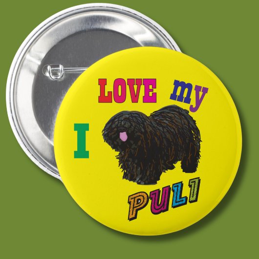 Ich Liebe mein Puli Hund Button Abzeichen