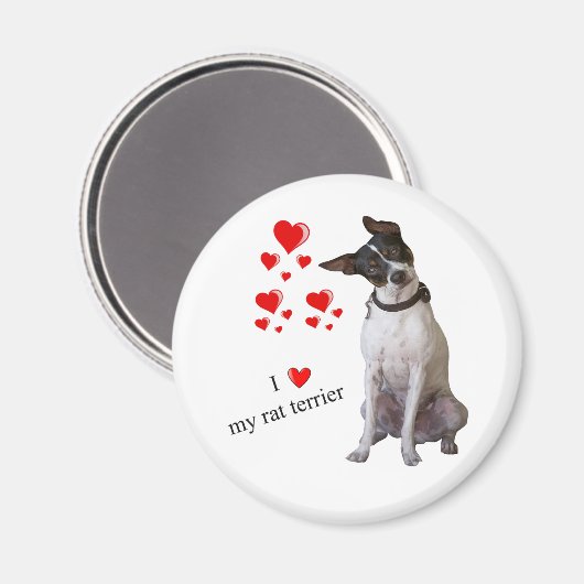 Ich Liebe mein Rat Terrier Magnet (Vorderseite/Rückseite)